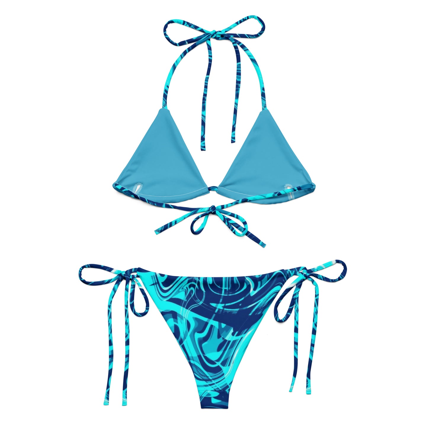 Blue Liquid String Bikini