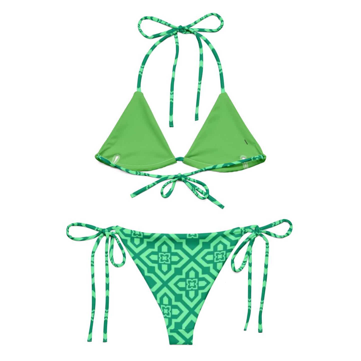 Green Clover String Bikini Set