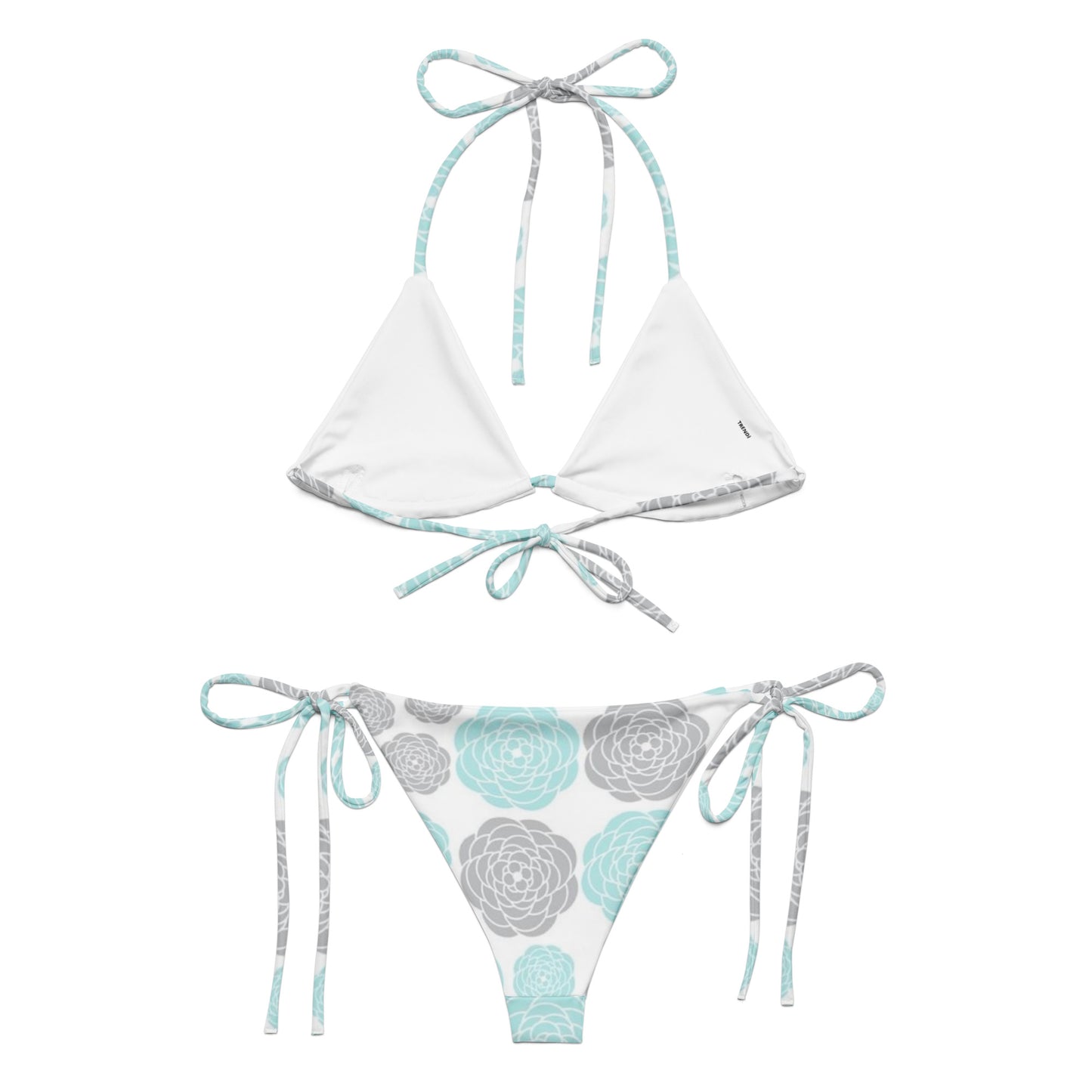 Grey Floral String Bikini Set