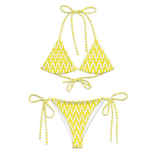 Yellow Wavy String Bikini