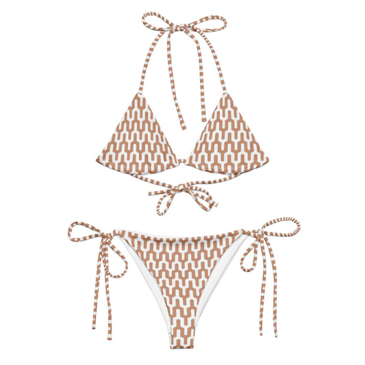 Brown Wavy String Bikini