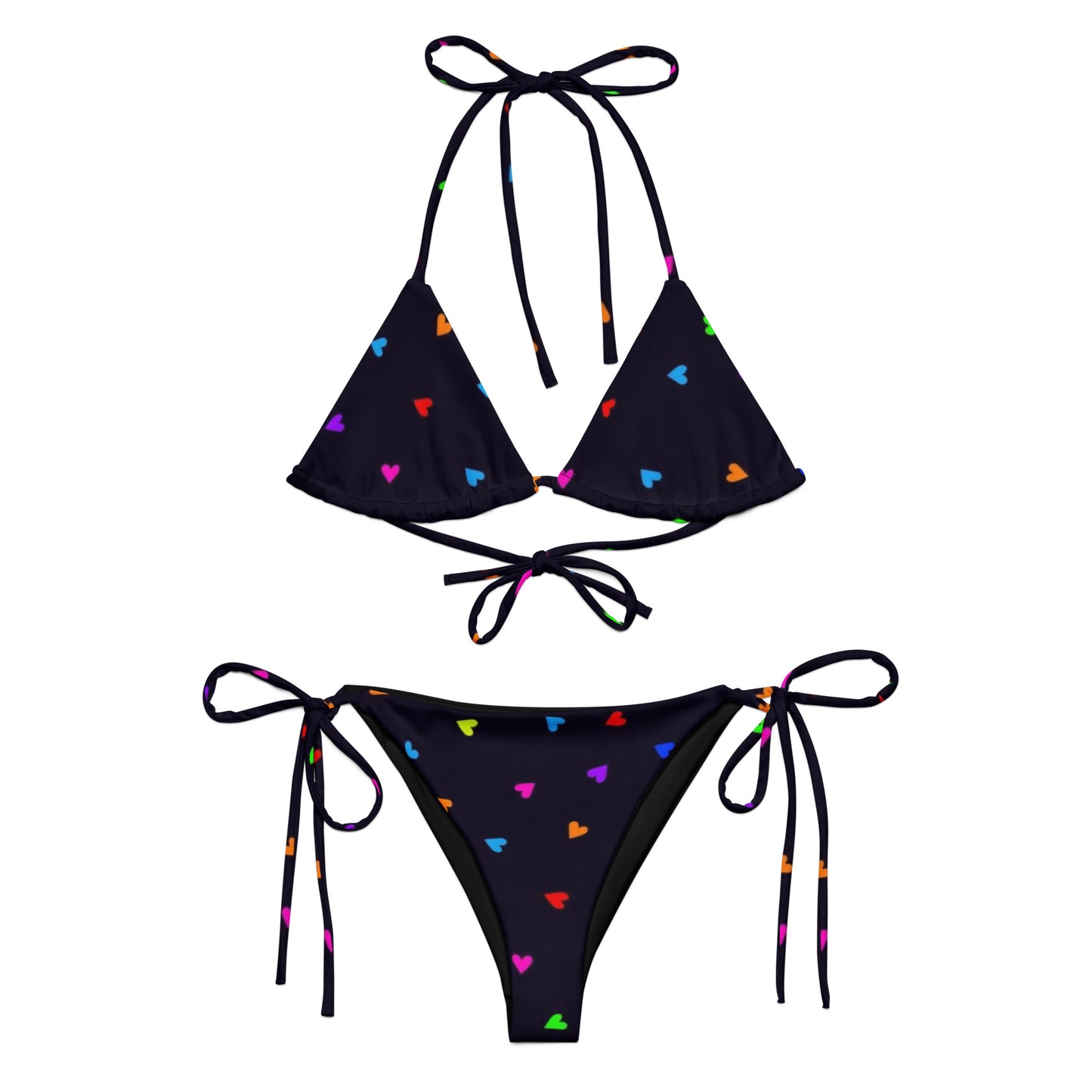 Rainbow Heart String Bikini