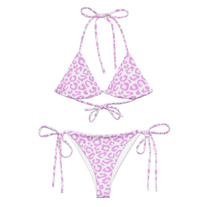 Pink Leopard Print String Bikini