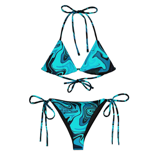 Turquoise Paint String Bikini