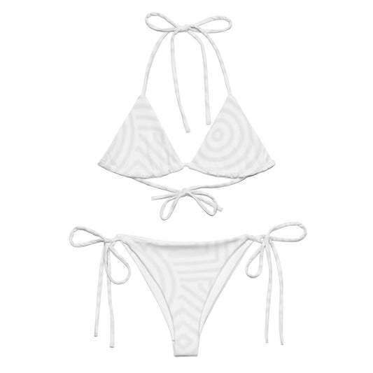 Light Grey Circular Pattern String Bikini