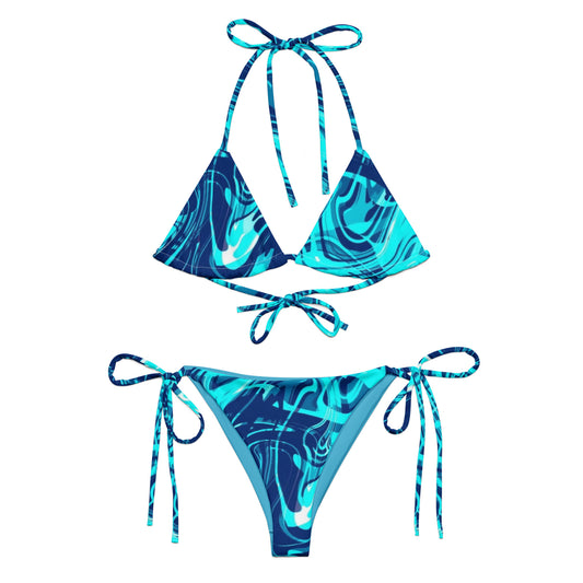 Blue Liquid String Bikini