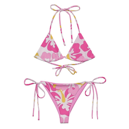 Pink Floral string bikini