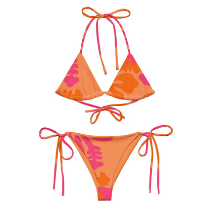 Orange Floral String Bikini