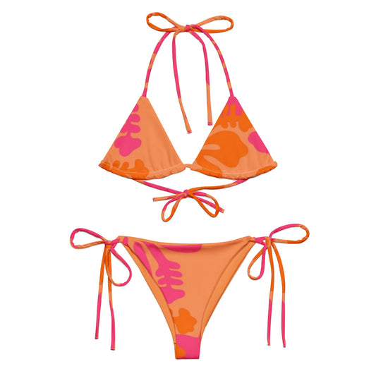 Orange Floral String Bikini