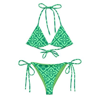 Green Clover String Bikini Set