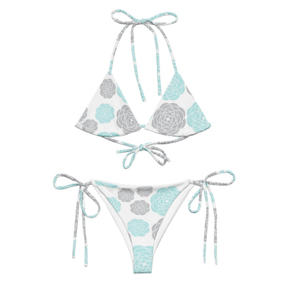 Grey Floral String Bikini