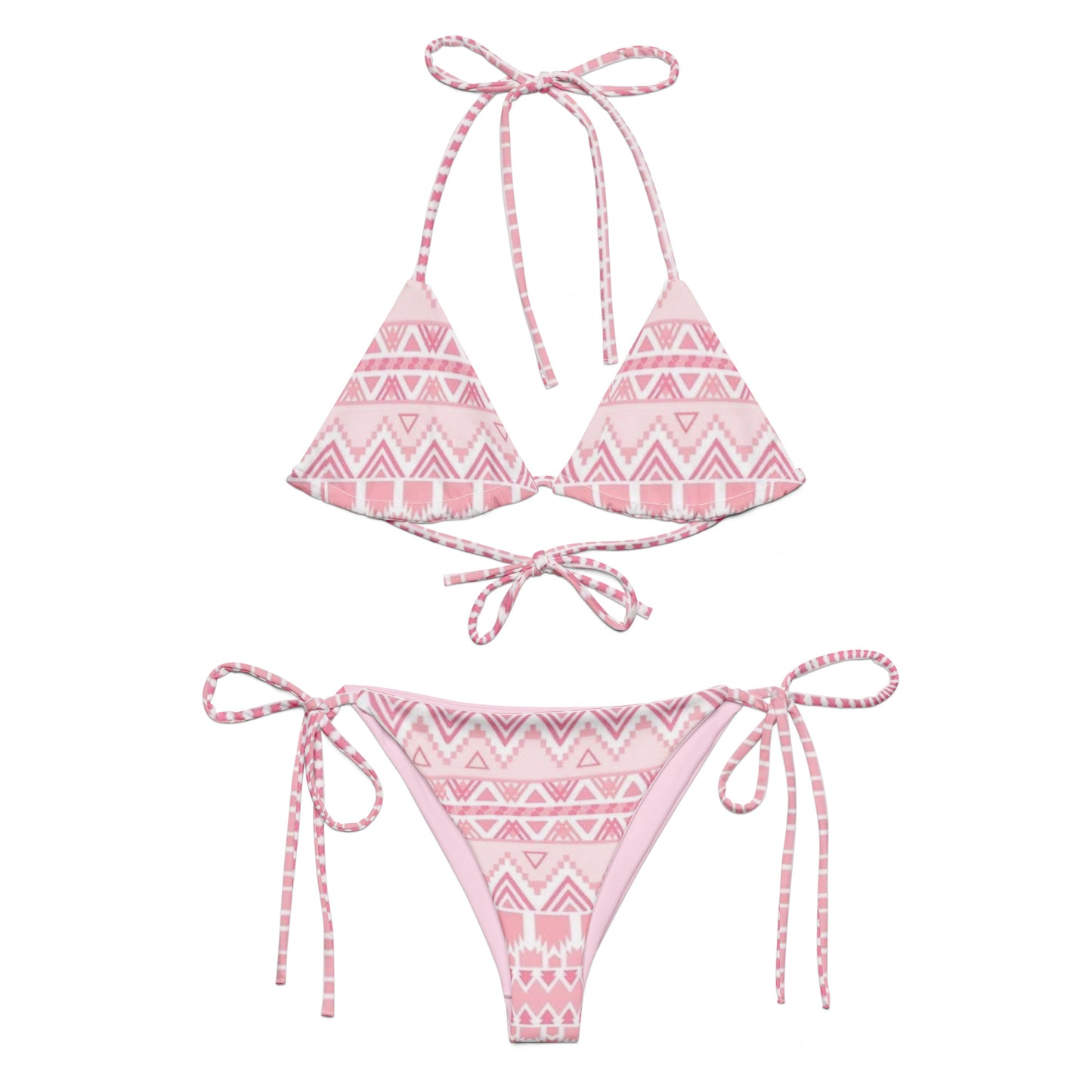 Pink Tribal Pattern String Bikini