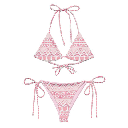 Pink Tribal Pattern String Bikini