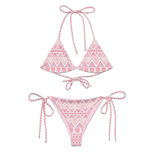 Pink Tribal Pattern String Bikini