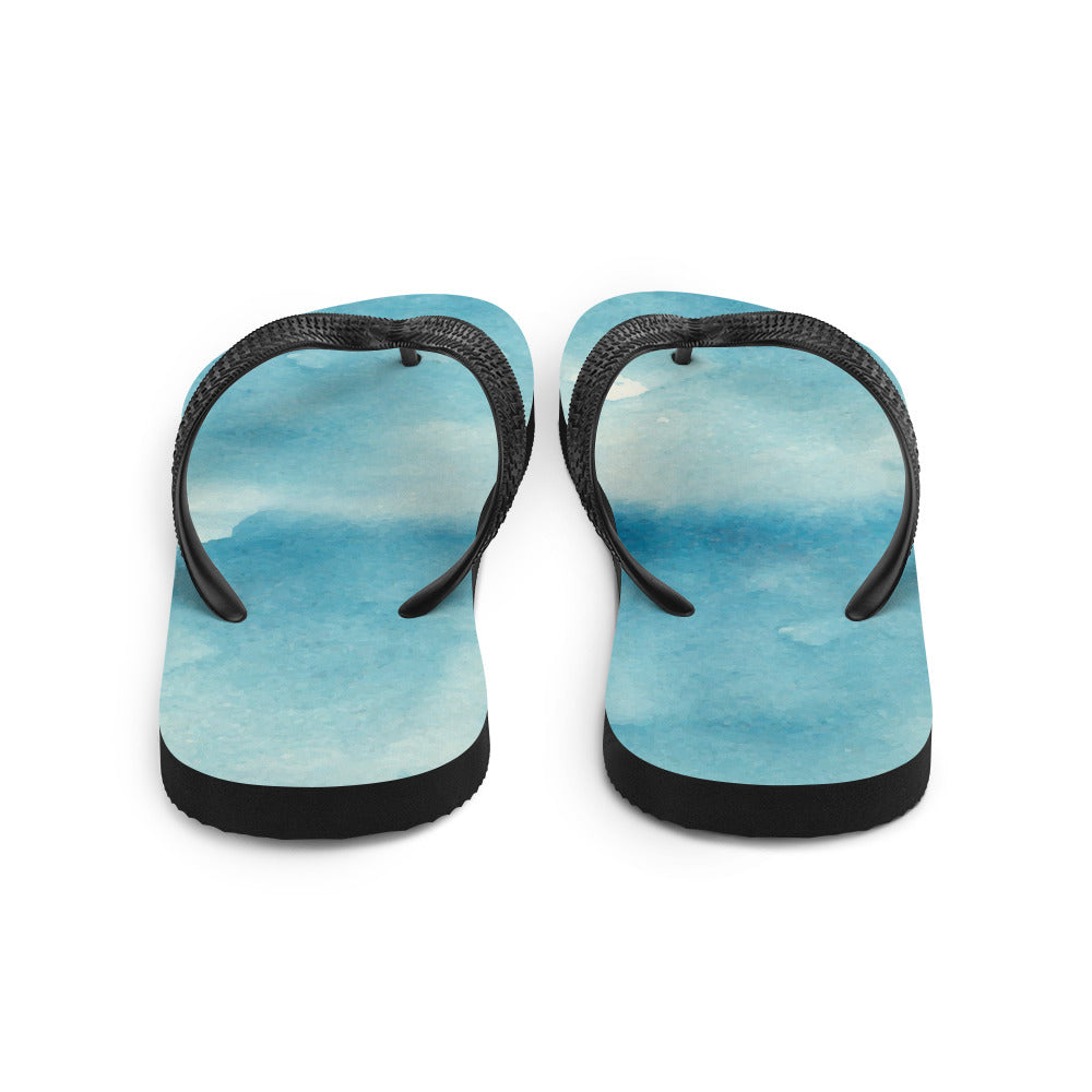 Blue Dye Flip-Flops