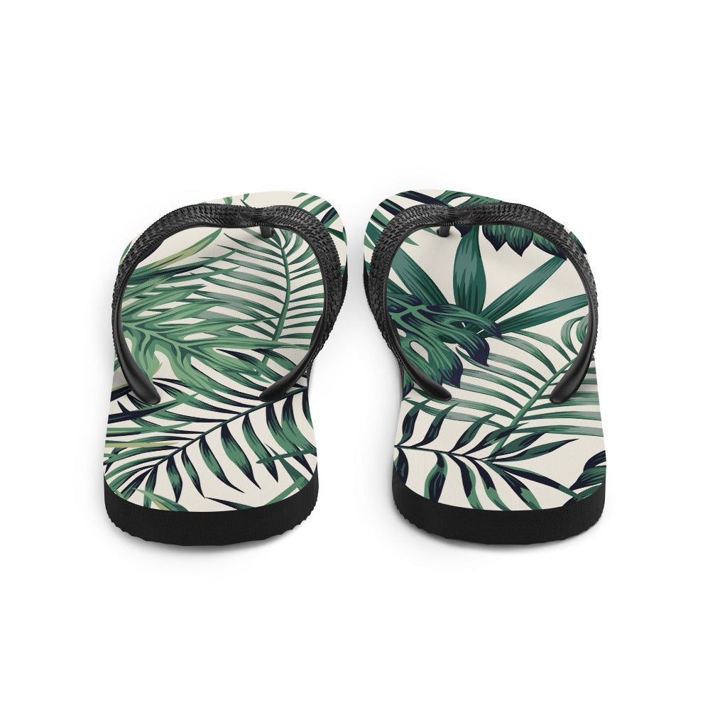 Green Tropical Flip-Flops