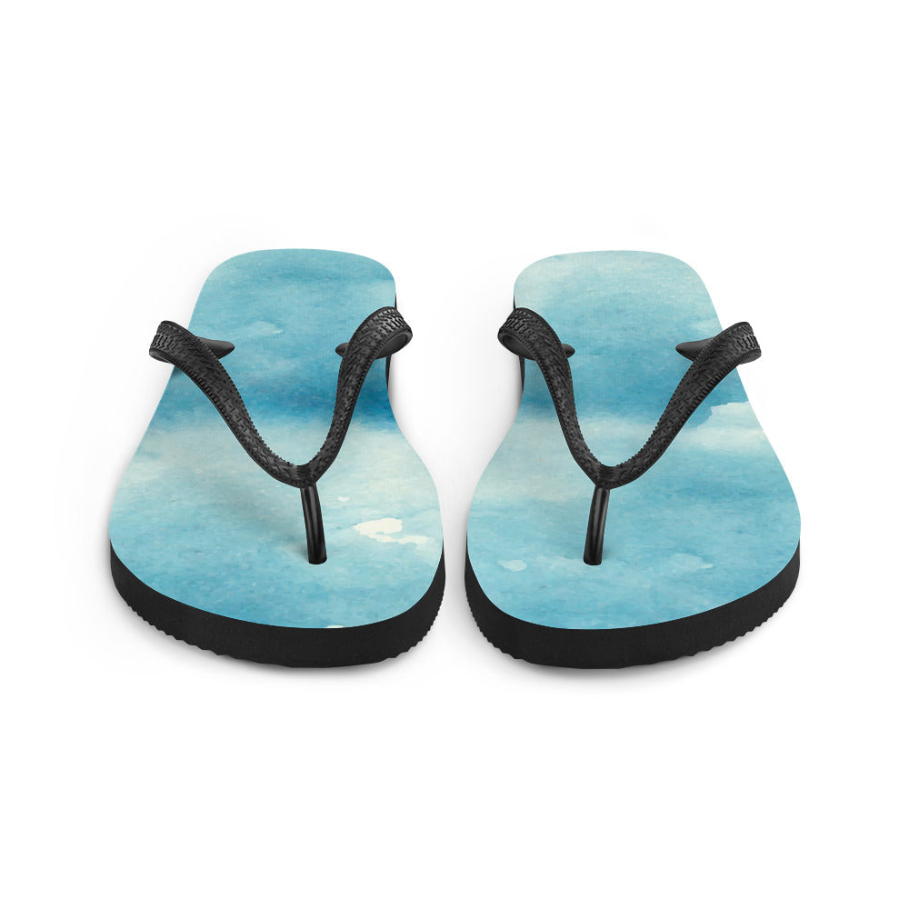 Blue Dye Flip-Flops