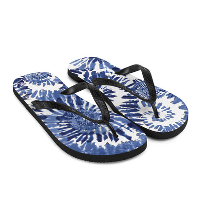 Blue Tie Dye Flip-Flops