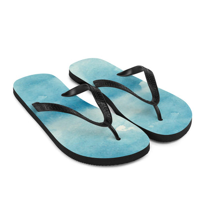 Blue Dye Flip-Flops