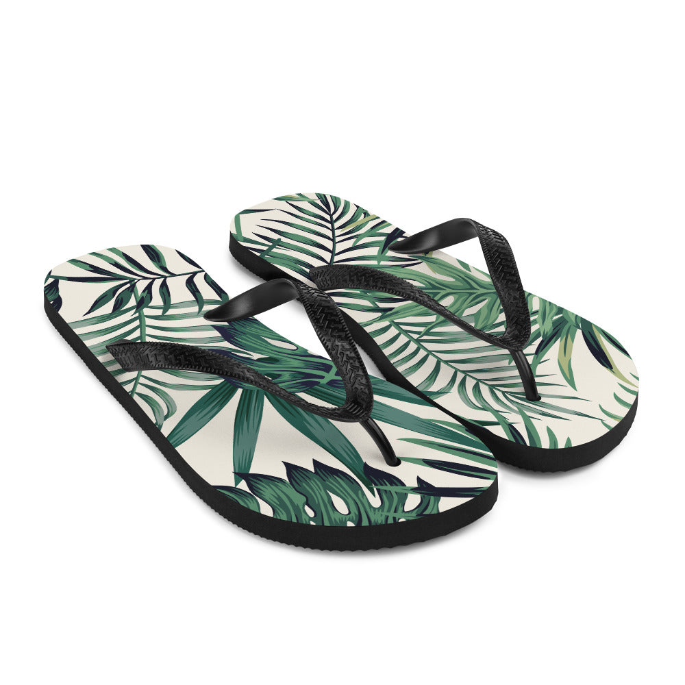 Green Tropical Flip-Flops