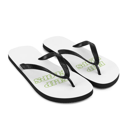 Green & White Flip-Flops