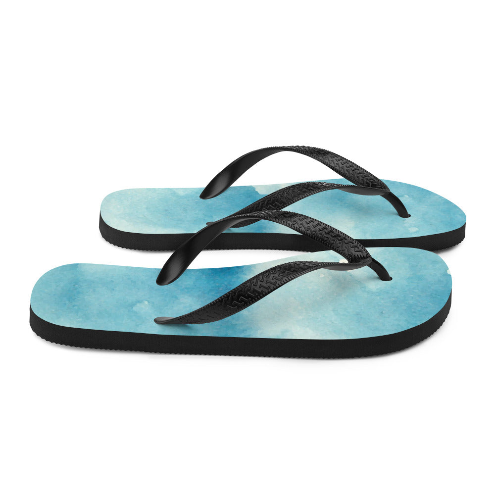 Blue Dye Flip-Flops