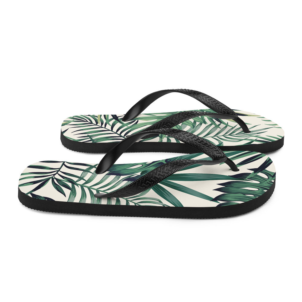 Green Tropical Flip-Flops