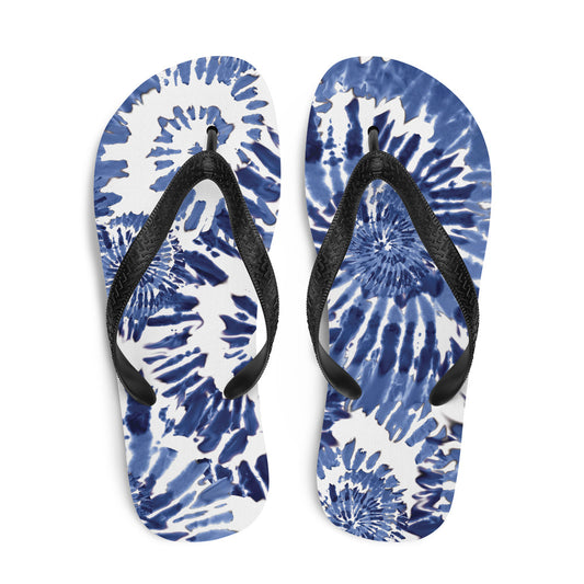 Blue Tie Dye Flip-Flops