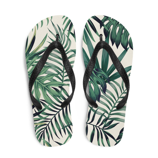 Green Tropical Flip-Flops